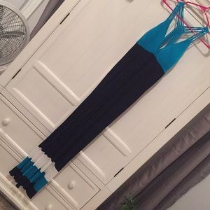 Blue, navy, white maxi dress size M